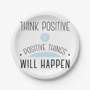 Positieve en positieve dingen gebeuren papieren bordje