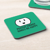 Positieve Energie grappige groene muurstekker Bier Onderzetter (Linkerzijde)