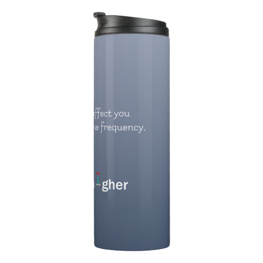 Positieve Energie Grote Vibes Donkerblauw Thermosbeker (Geroteerd rechts)