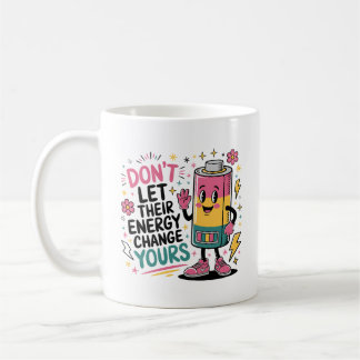 positieve energie-Mok | Retro Batterij Koffiekopje Koffiemok