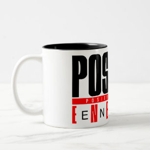 positieve energie-mok tweekleurige koffiemok