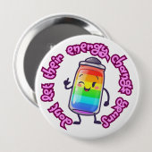 Positieve energie speld ronde button 4,0 cm (Voorkant /achterkant)