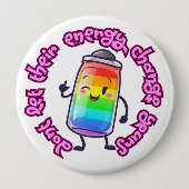 Positieve energie speld ronde button 4,0 cm (Voorkant)
