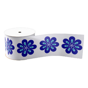 Positieve energie vibes met een blauw bloemenkwaad grosgrain lint
