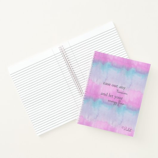 Positieve energieprijsopgave - Aangepaste roze Wat Notitieboek (Binnen)