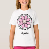 Positieve energiezuinige Happy Pink-ventilator T-shirt (Voorkant)