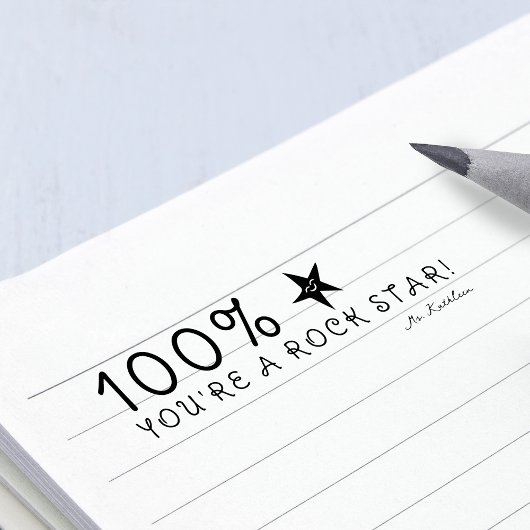 Positieve feedback 100% Je bent een Rock Star Teac Zelfinktende Stempel