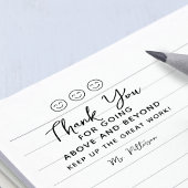 Positieve feedback Dank je leraar Rubberstempel