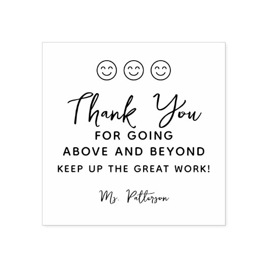 Positieve feedback Dank je leraar Rubberstempel (Afrduk)