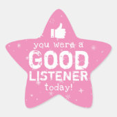 Positieve feedback Goede luisteraar Docent Ster Sticker (Voorkant)