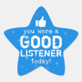 Positieve feedback Goede luisteraar Docent Ster Sticker (Voorkant)