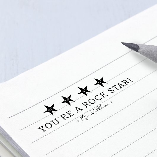 Positieve feedback Je bent een Rock Star Teacher Zelfinktende Stempel