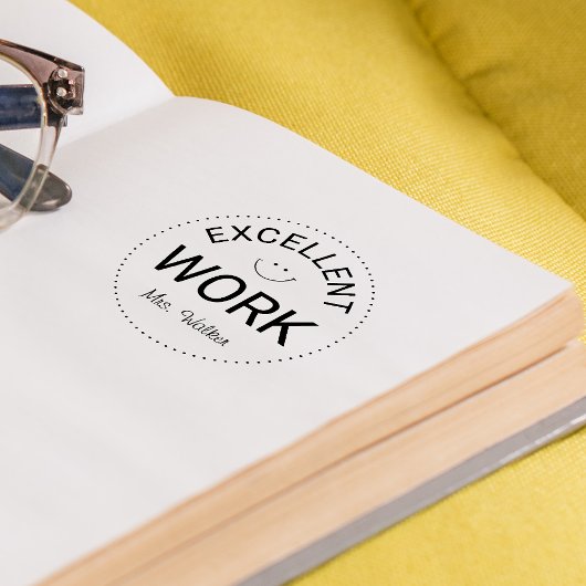 Positieve feedback Uitstekend werk leraren Zelfinktende Stempel