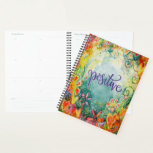 Positieve florale grillige inspiratie planner