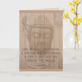 Positieve gedachte Dagelijkse affirmatie Boeddhist Kaart (Gele Bloem)