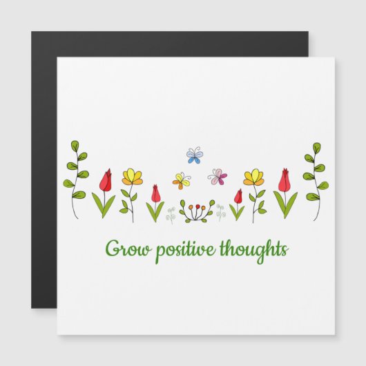 Positieve gedachten bloemen kweken (Voorkant / Achterkant)