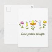 Positieve gedachten bloemen kweken briefkaart (Voorkant / Achterkant)