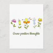 Positieve gedachten bloemen kweken briefkaart (Voorkant)