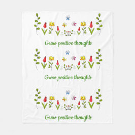 Positieve gedachten bloemen kweken fleece deken