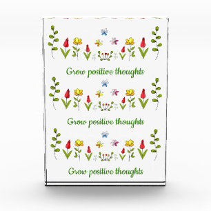 Positieve gedachten bloemen kweken fotoblokken