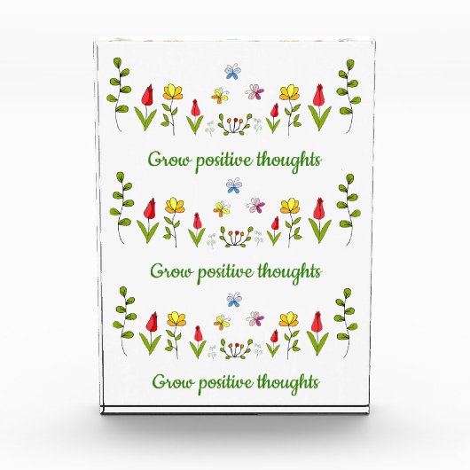 Positieve gedachten bloemen kweken fotoblokken (Voorkant)