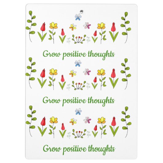 Positieve gedachten bloemen kweken klembord (Achterkant)