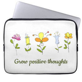 Positieve gedachten bloemen kweken laptop sleeve
