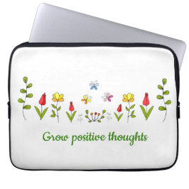 Positieve gedachten bloemen kweken laptop sleeve