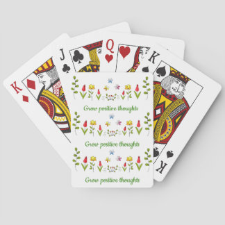 Positieve gedachten bloemen kweken pokerkaarten