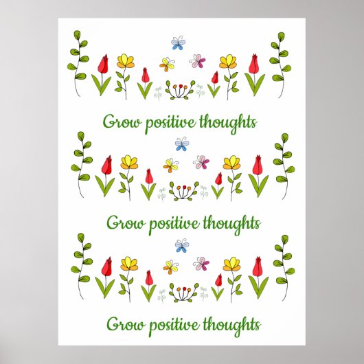 Positieve gedachten bloemen kweken poster (Voorkant)