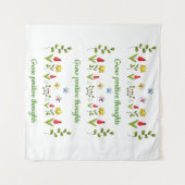 Positieve gedachten bloemen kweken wandkleed (Voorkant (horizontaal))