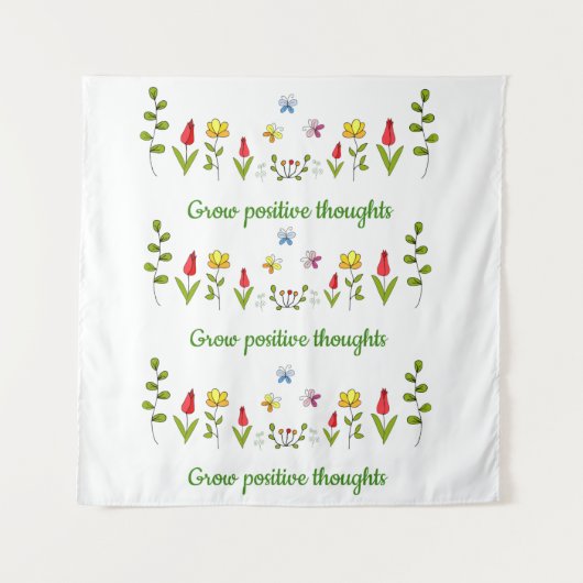 Positieve gedachten bloemen kweken wandkleed (Voorkant)