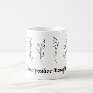 Positieve gedachten bloemen Minimalistisch geluid Koffiemok