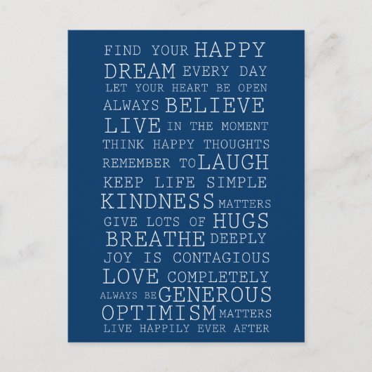 Positieve gedachten briefkaart (Voorkant)