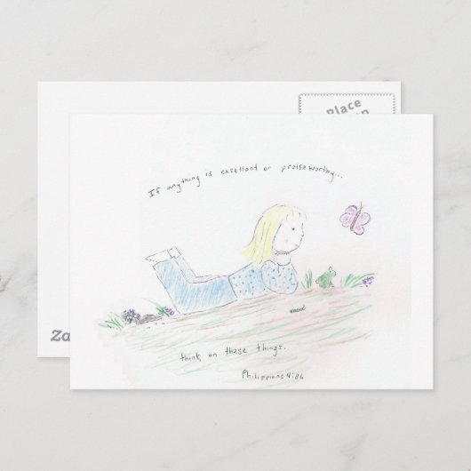 Positieve gedachten briefkaart (Voorkant / Achterkant)