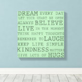 Positieve gedachten canvas afdruk (Insitu (Houten vloer))