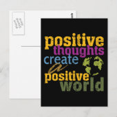 Positieve gedachten Creëer een positieve wereld Briefkaart (Voorkant / Achterkant)