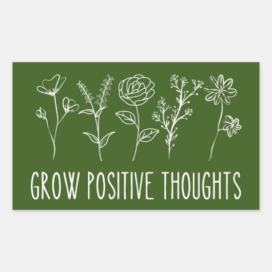 Positieve gedachten doordringen esthetisch rechthoekige sticker (Voorkant)