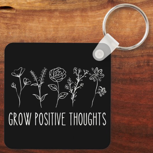 Positieve gedachten doordringen esthetisch sleutelhanger (Achterkant)