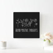 Positieve gedachten doordringen esthetisch vierkante klok (Huis)