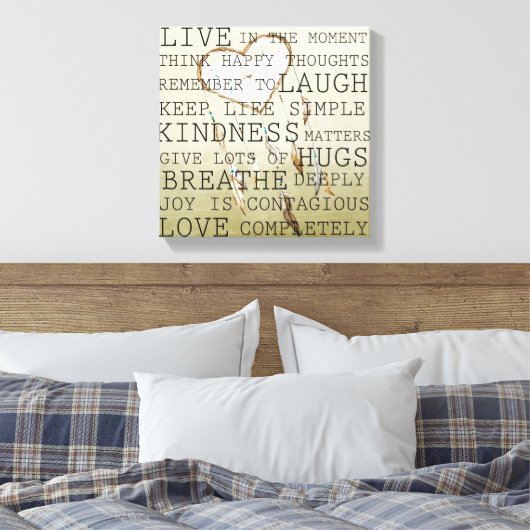 Positieve Gedachten Droomvanger Canvas Afdruk (Insitu (Slaapkamer))