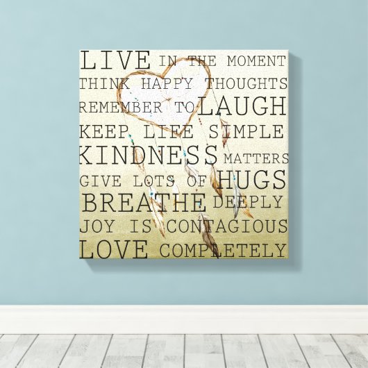 Positieve Gedachten Droomvanger Canvas Afdruk (Insitu (Houten vloer))