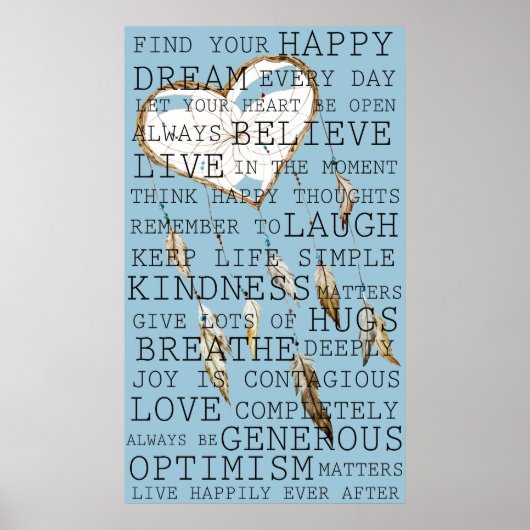 Positieve gedachten Inspirerend droomvanger Poster (Voorkant)