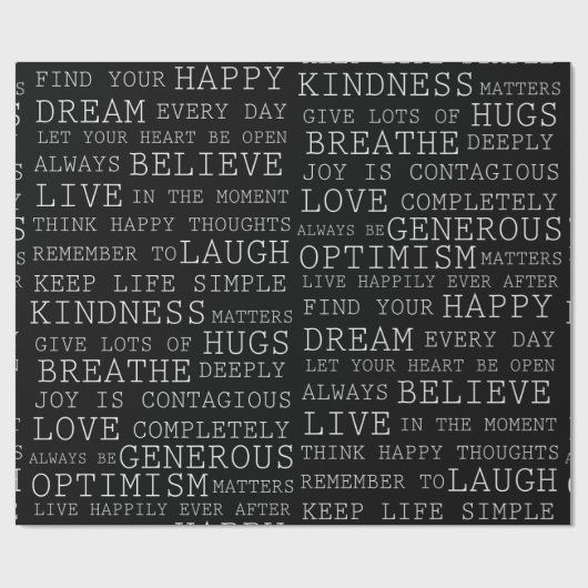 Positieve gedachten Inspirerend woorden Cadeaupapier (Vlak)