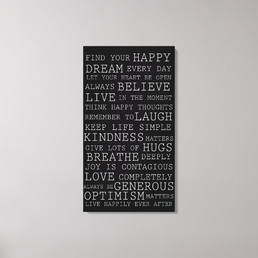 Positieve gedachten Inspirerend woorden Canvas Afdruk (Voorkant)