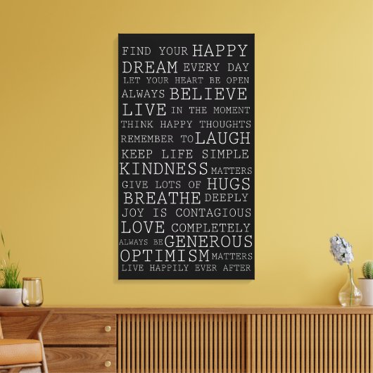 Positieve gedachten Inspirerend woorden Canvas Afdruk (Insitu (Woonkamer))