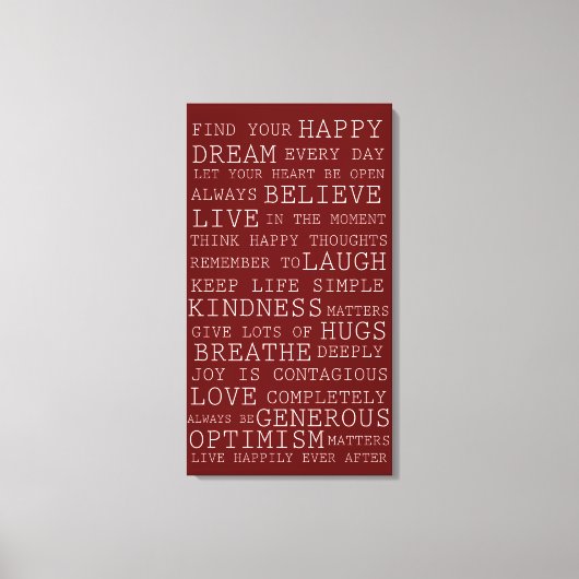 Positieve gedachten Inspirerend woorden Canvas Afdruk (Voorkant)