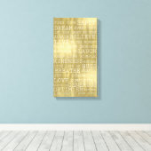 Positieve Gedachten Inspirerend Woorden Goud Wit Canvas Afdruk (Insitu (Houten vloer))