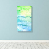 Positieve Gedachten Inspirerend Woorden Groen Blau Canvas Afdruk (Insitu (Houten vloer))