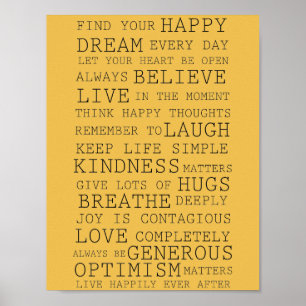 Positieve gedachten Inspirerend woorden Poster